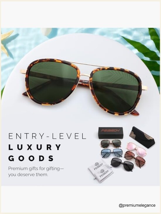 Retro Polarized Aviator Sunglasses Square Frame UV400 Protection Unisex main image 7